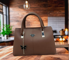 Elegant Brown Tote Bag with Butterfly Charm- Limited Stock